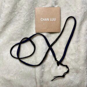 💙 Chan Luu Wrap Bracelet • Lapis Lazuli + Silver Nuggets • Black Leather 37”